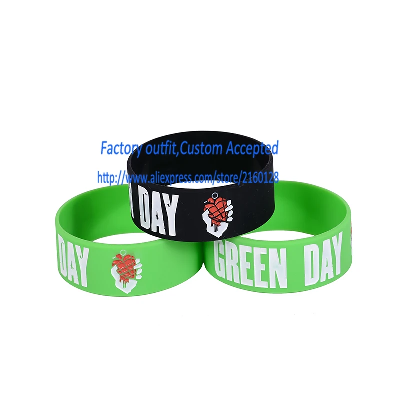 30PCS/Lot  GREEN DAY / Silicone bracelet/1 inch Silicone wrist band/ BRACELET Wholesale