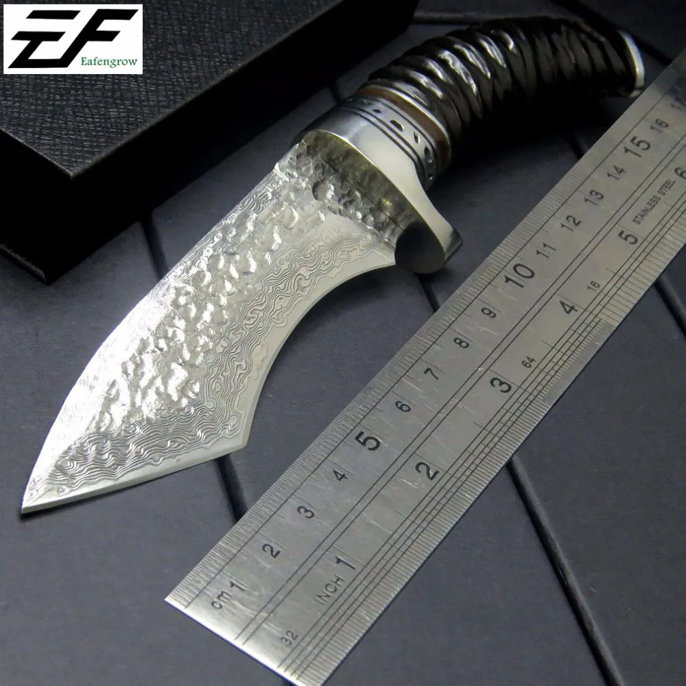 Eafengrow EF92 Mongolian Gazelle's Handle + Damascus steel blade fixed