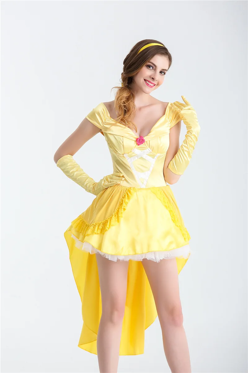 Хэллоуин костюмы для женщин взрослый принцесса Золушка платье Белль женский