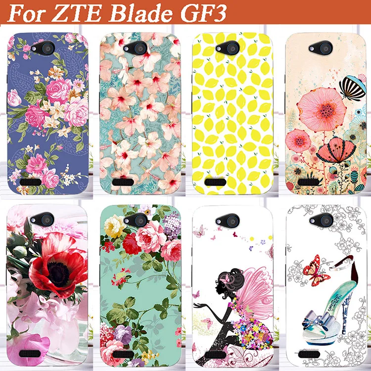 

Fashion DIY Painting Design Protective Phone Case For ZTE GF3 Painted Grid Style Phone Cases for ZTE Blade GF3 gf 3 4.5" Cover