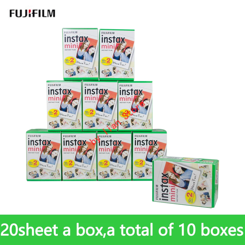 

original Fujifilm instax mini 9 FILM 200 sheet Fuji instsnt photo Photo Stickers for mini 8 7s 25 50s 90 Instant Camera Paper