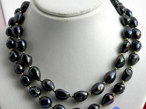 

ddh002910 HUGE 33" BLACK BAROQUE FRESHWATER PEARL NECKLACE