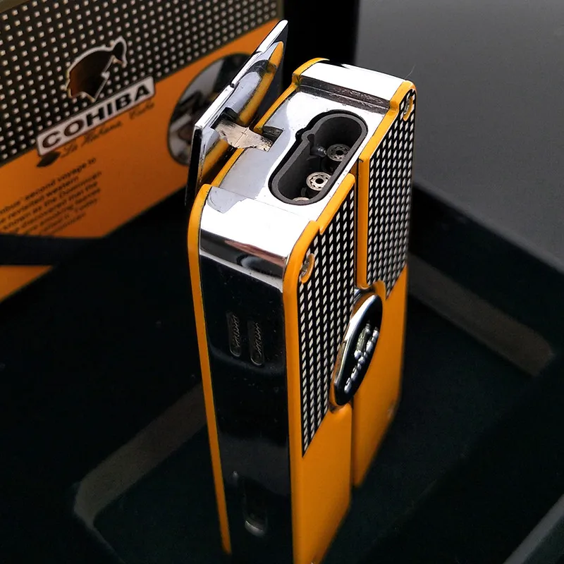COHIBA зажигалка Металл 3 JET фонарь голубого пламени зажигалки надувная лодка с