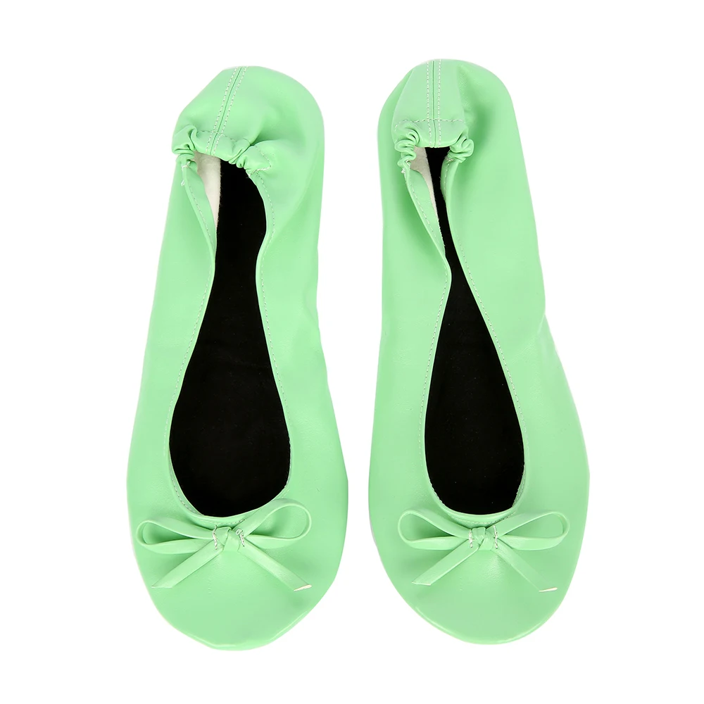 

Mint Shoe Flats Portable Fold Up Ballerina Flat Shoes Roll Up Foldable Ballet after Party Shoe For Bridal Wedding Party Favor