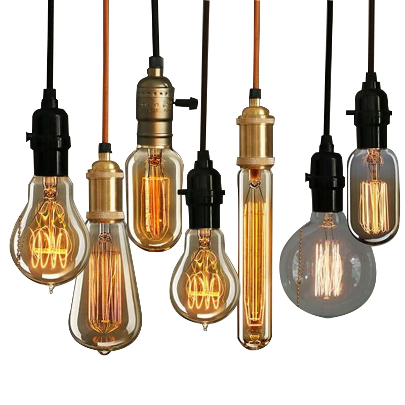 

Modern Nordic Retro Edison Indoor Bulb E27/220V Light Vintage Loft Antique Adjustable Many Colours Luminaire Abajur Lustre