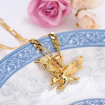 

Bangrui Brand Eagle Statement Necklace Men Jewelry Wholesale Gold Filled Hawk Animal Charm Pendant & Chain Punk Jewelry