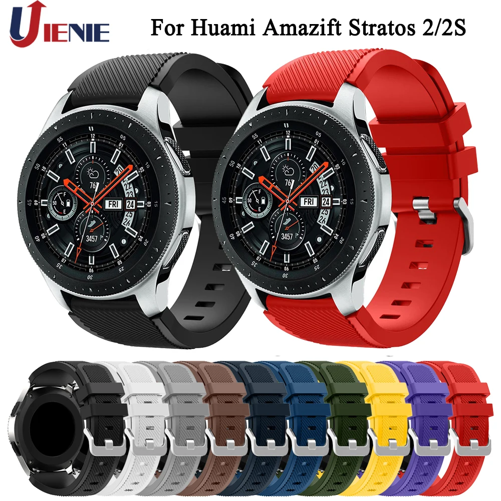 Ремешок для часов Xiaomi Huami Amazfit Pace/Stratos 3 2 2s/GTR силиконовый браслет 47 мм 22 Samsung 46