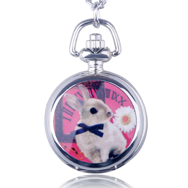 Cup Princess Rabbit Retro Long Necklace Quartz Pocket Watch Men And Women Sweate Cup Princess Rabbit Retro Long Necklace Quartz Pocket Watch Men And Women Sweate