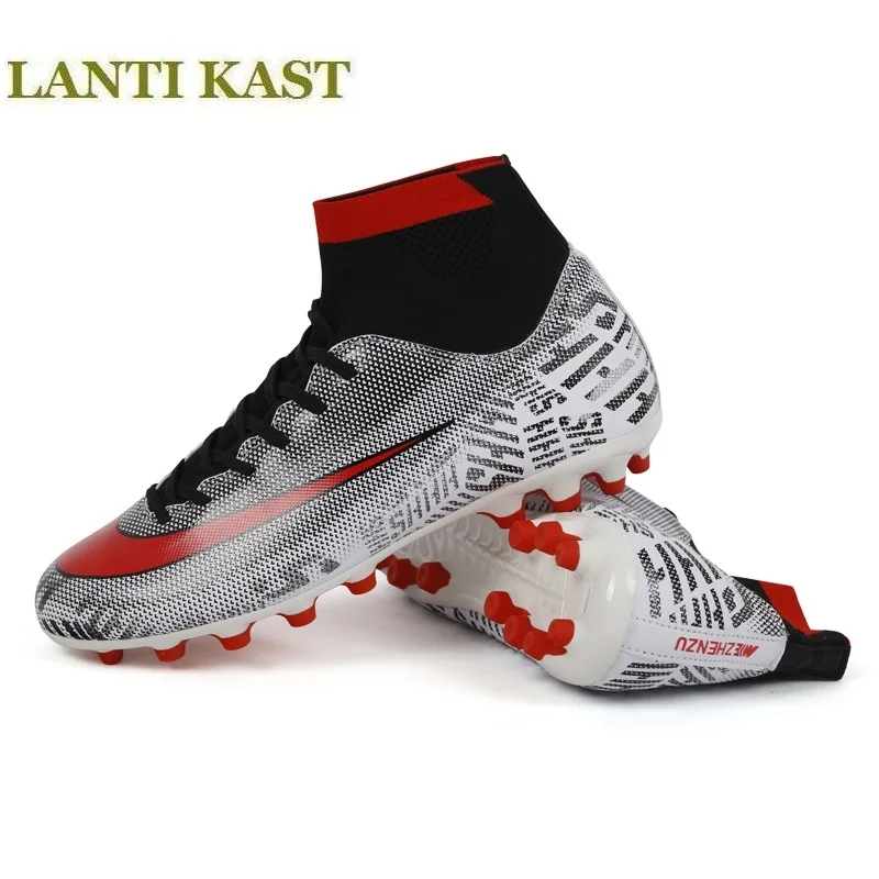 Superfly adultos alta zapatos de fútbol FG botas de fútbol antideslizante formación deportes zapatillas de deporte de los hombres largo picos adolescentes futbol