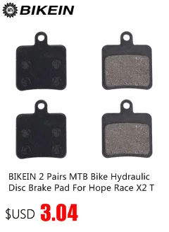 BIKEIN - 4 Pairs Bicycle Hydraulic Disc Brake Pad Mountain Bike Brake Shoes For Hope Race X2 Tech X2 Mini Giant Twins DA3 DA5