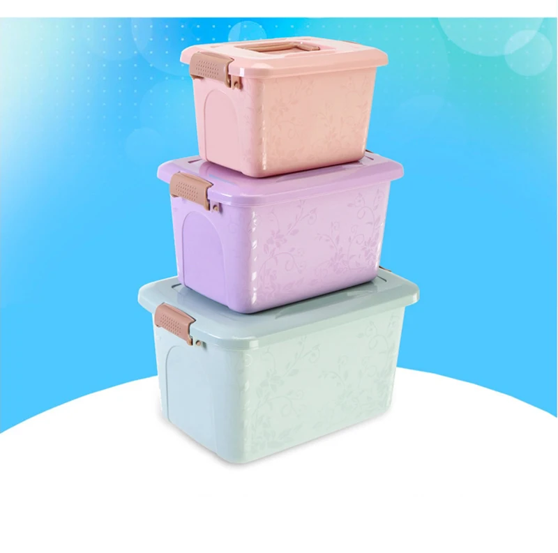 Креативный пластиковый портативный ящик для хранения игрушек из трех предметов, многоцелевой домашний гардероб, детская одежда, ящики для