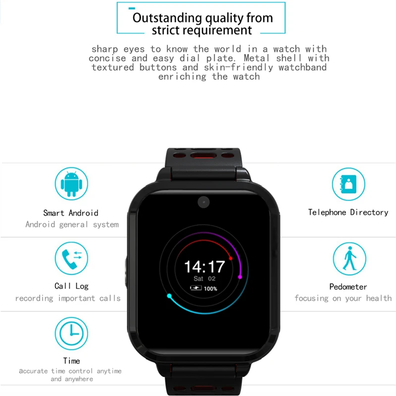

OGEDA 2019 Smart Watch Men Sport GPS Bluetooth Stopwatch LED 4G Network WIFI Camera 1GB/8GB Waterproof Fashion Multi-function