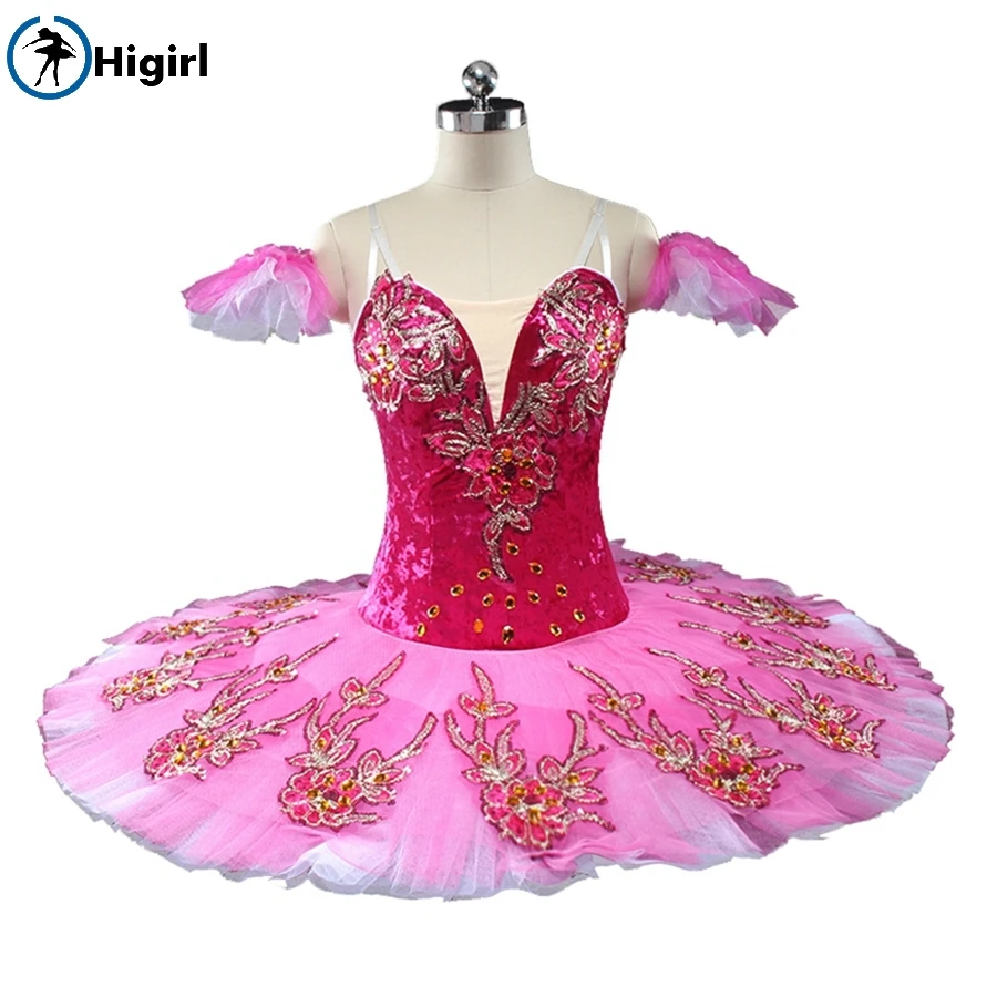Style Professional  Red Women Burgundy,Fire Bird Competition Performance Classical Costume  Ballet Tutu BT9141