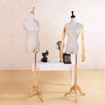 

Newest Fashion Tailoring Fabric Wrapped Wooden Arm Flexible Torso Tailor Female Mannequin