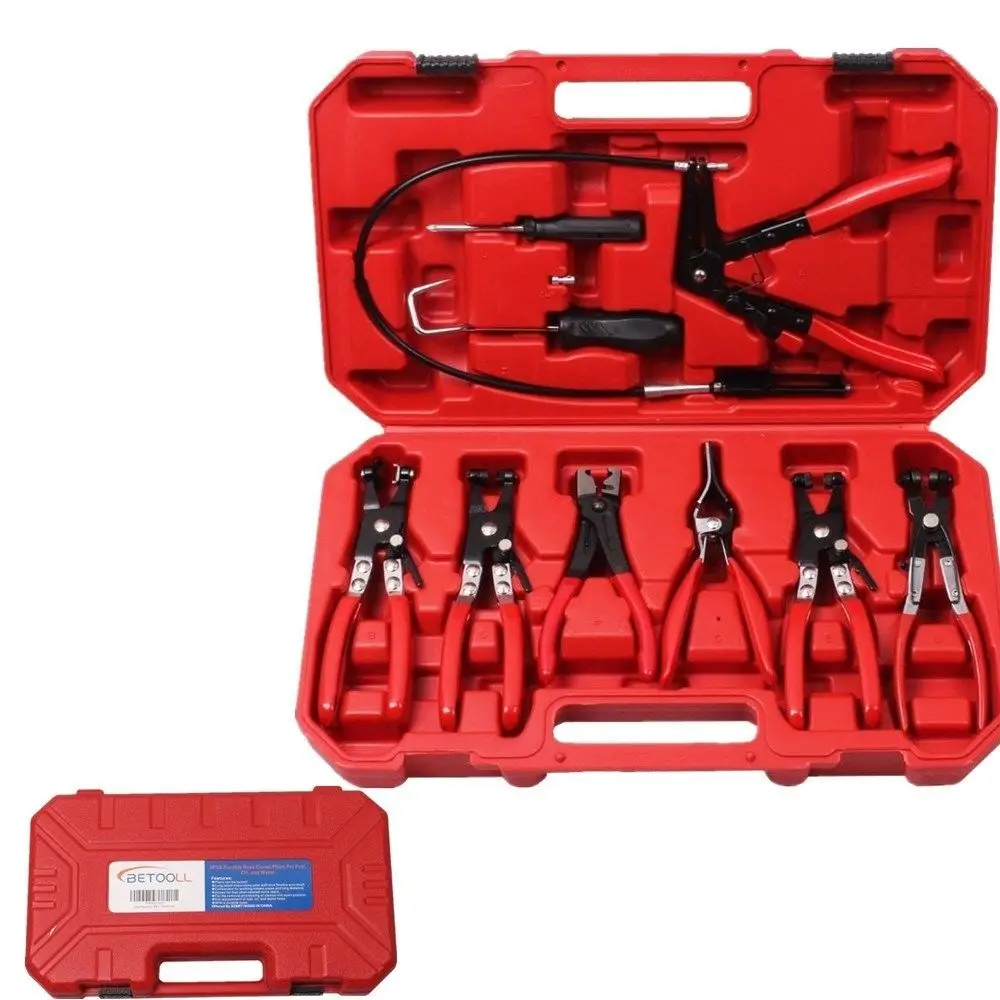 9Pcs Hose Clamp Ring Plier Clip Set Flexible Cable Plier Swivel Jaw