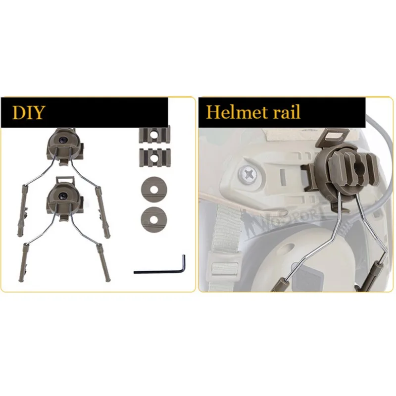 Тактические аксессуары для шлема тип держатель для гарнитуры Быстрый Шлем рельсовый адаптер набор BK/DE/FG шлем рельс подвеска кронштейн