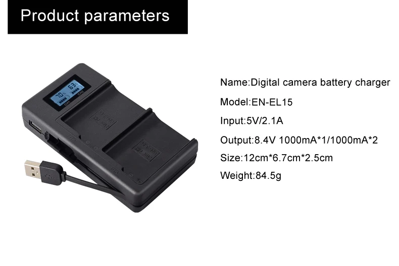 EN-EL15 EN15 RU EL15 ЖК-дисплей USB двойной цифровой Батарея Зарядное устройство для фотокамеры Nikon D7000 D7100 D7200 D8000 600 800 D810 D610 D750