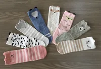 Kids Character Socks Anti Slip Cute Baby Socks Long Cotton Fox Cat Bear Boys Girls Leg Warmer Stripes Footwear Funny Animal 2