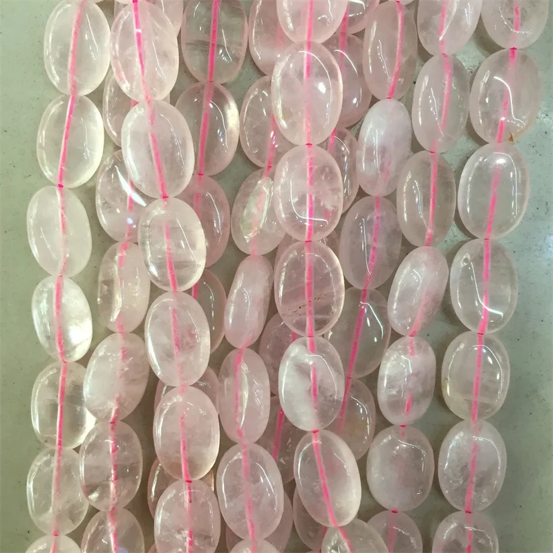 

13*18MM Genuine Pink Quartz Gemstone Ellipse Really Stone Beads Oval Loose Spacer Bead For Jewelry Making DIY Bracelets Necklace