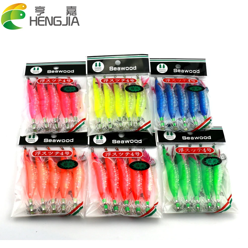 

HENGJIA 5PCS 10cm/9g Shrimp Fishing Lure Bait Squid Jigs with Hook