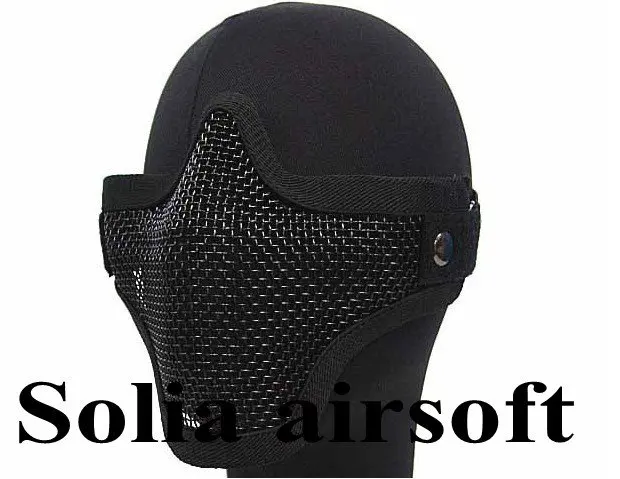 

Stalker Type Half Face Hard Metal Mesh Protector hunting Protect Mask Black