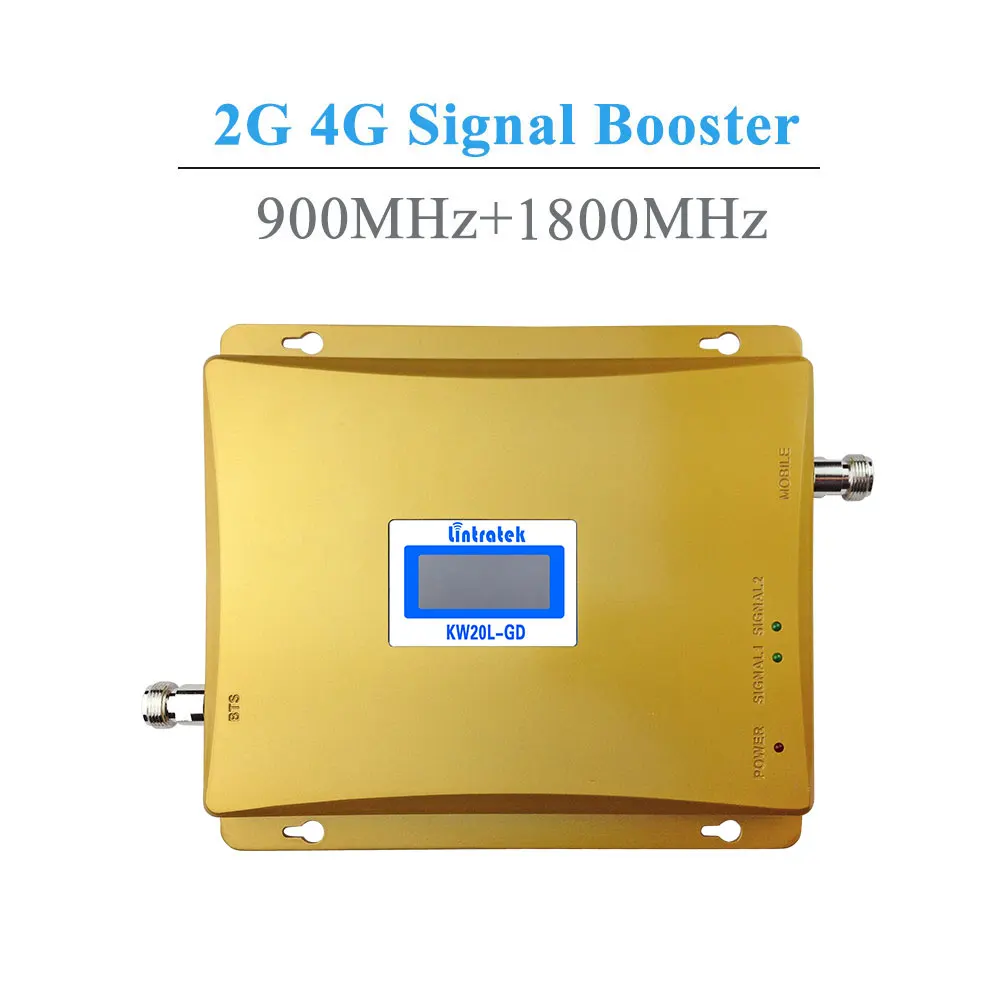 Powerful LCD 900MHz GSM Repeater 4G LTE 1800MHz Dual Band Signal Booster Kit GSM 900 1800 Signal Amplifier Two Indoor Antennas @