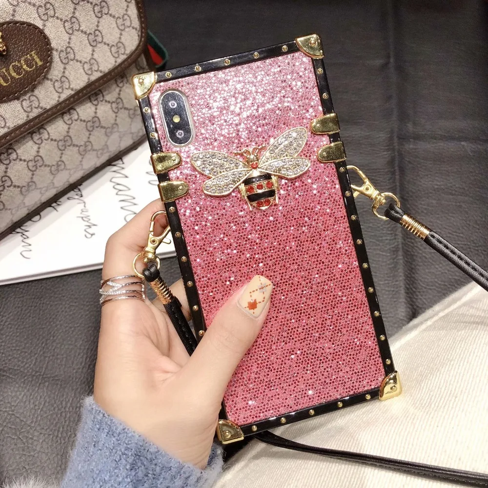 Женский блестящий чехол Selfan модный роскошный с пчелками для iPhone 6 s 7 8 Plus XS XR XSMAX