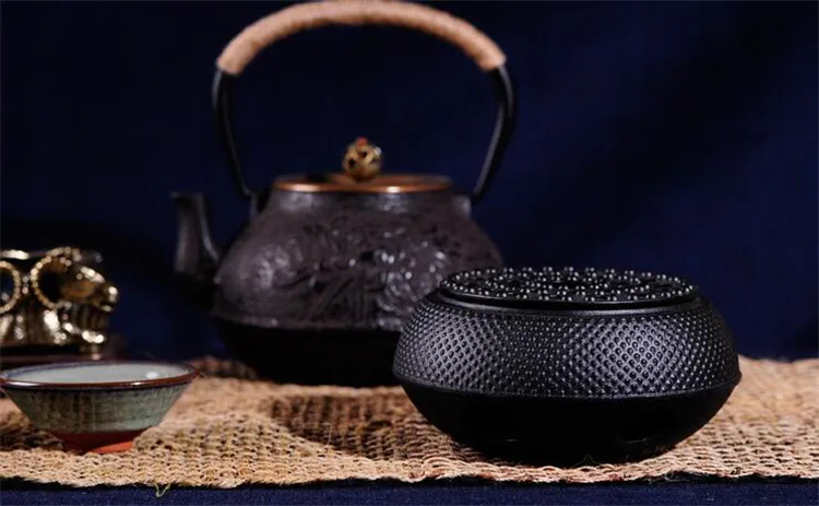 Чугунная плита чайник триветы горящая печь спиртовой горшок база Япония стиль печи изоляции