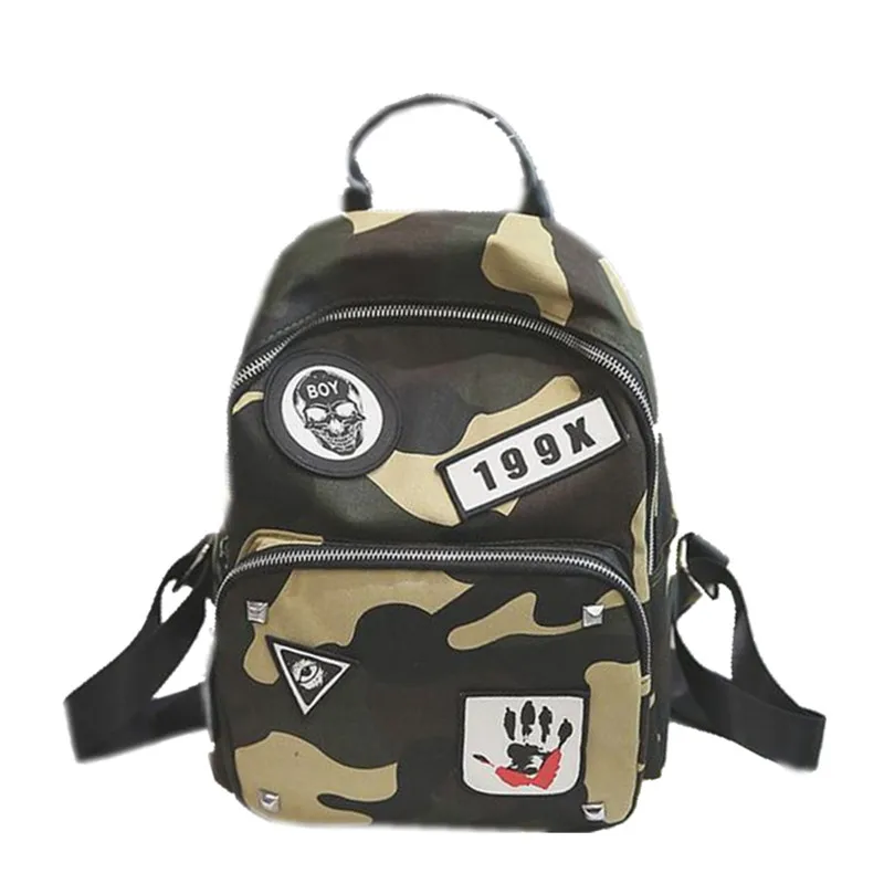 Camouflage Women Mini Backpacks for Teenage Girls Boys Canvas School