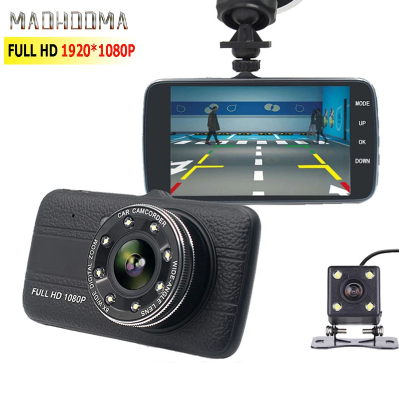 

Car Dvr Camera 4.0" Full HD 1080P Dash Cam Auto Registrator Dual Lens Dashcam Night Vision With Rear View Camera Video Recorder