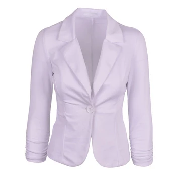 

Hot selling Womens Blazer Jacket Long Sleeve Candy Button