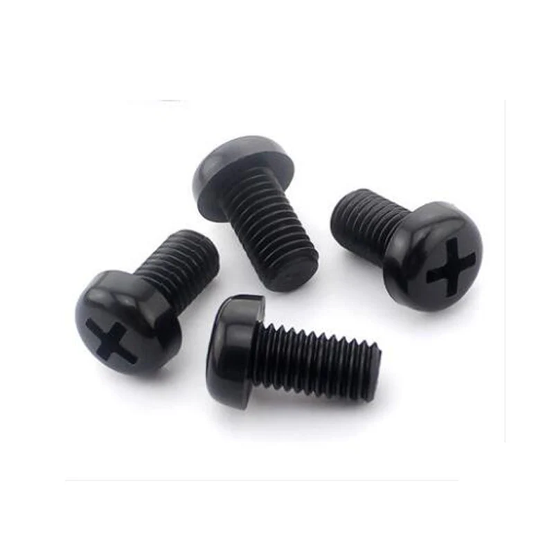 

100 Pcs M2 M2.5 M3 M4 M5 M6 M8 Nylon Screws Round Head Phillips Machine Screws Black