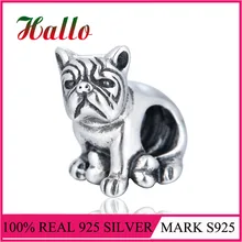 Ювелирные изделия из серебра 925 животное собака Подвеска бусина для plata de ley браслеты из стерлингового серебра 925 пробы материал для изготовления украшений
