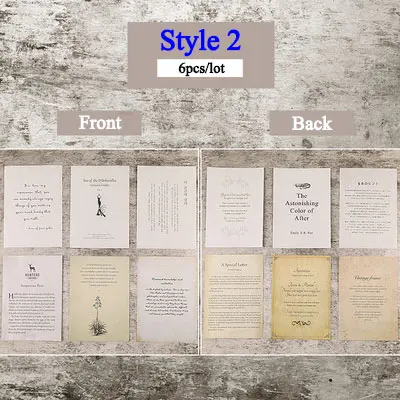 6pcs Style2 Ретро стиль Птицы Цветы лист музыкальная бумага набор INS Декорации для фотографии фотосъемка фоновое украшение для кольца ювелирные изделия - Цвет: 6pcs Style2