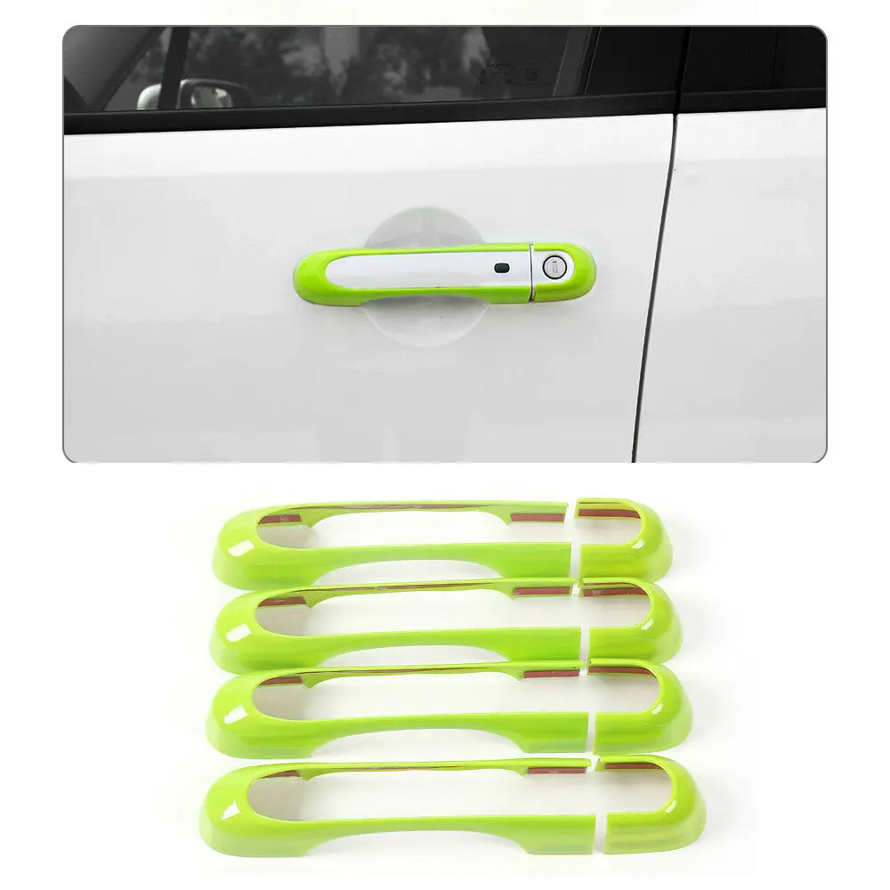 8pcs ABS Green Car door handle cover trim for Jeep Renegade 2015 2016