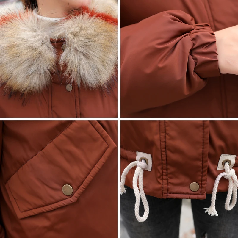 2019 New Arrival Winter Jacket Women Short Outwear Fashion Womens Jacket Hooded With Big Fur Collar Female Coat Parkas Casaco 2019 New Arrival Winter Jacket Women Short Outwear Fashion Womens Jacket Hooded With Big Fur Collar Female Coat Parkas Casaco