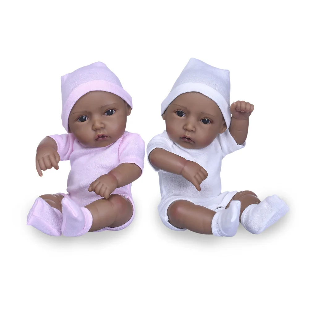 

Nicery 11inch 28cm Reborn Baby Doll Indian Style Soft Silicone Lifelike Toy Gift for Child Present Two Dolls Lovely Doll