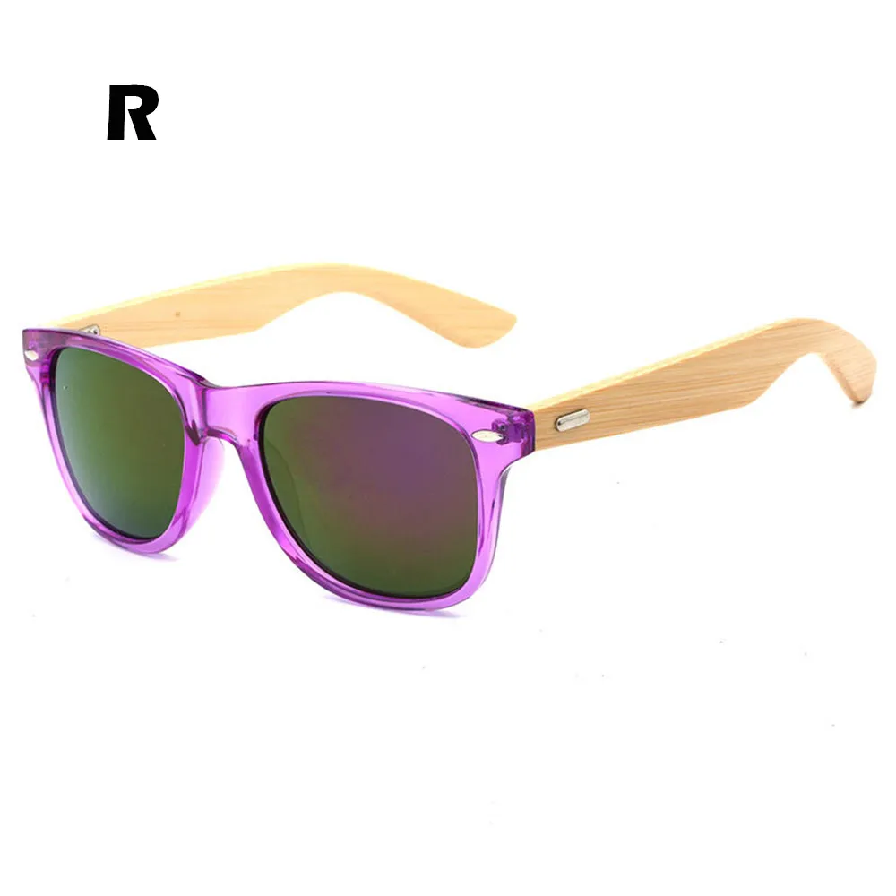 Классические 20 цветные бамбуковые солнцезащитные очки для мужчин и женщин Деревянные Ретро Винтажные велосипедные фотохромные очки Oculos Bike# F - Цвет: R