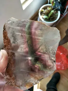 

Natural rainbow flourite slice beautiful flourite slice as Cup mat