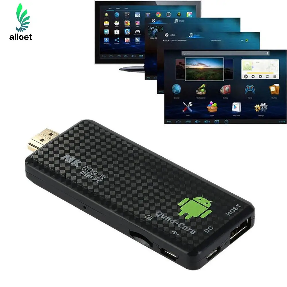 Lowest Price 1G/8G MK809IV Full HD 1080P Android4.4 Mini PC Kodi XBMC Miracast DLNA H.265 WiFi 3D Quad Core Smart TV Dongle Airplay Box Stick