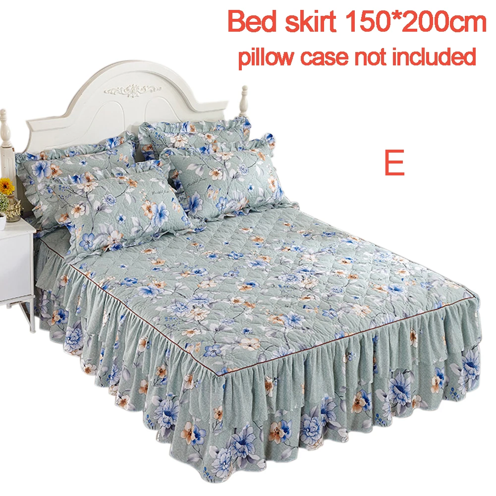 Новинка, 150*200 см, цветочный принт, покрывало на кровать, юбка, защитный чехол, стеганая, утолщенная, кружевная, покрывало на кровать, серия цветов