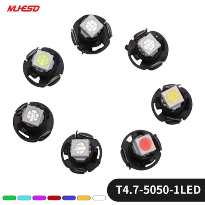 10X T4 t4.7 5050 SMD 12V Приборная панель лампа NEO автомобильная светодиодная лампа панель приборной панели светильник для чтения белый/желтый/зеленый/синий/красный