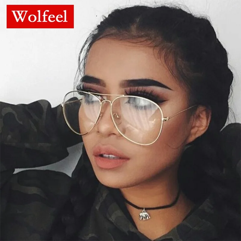 

2019 Oversized New Brand Designer Woman Glasses Optical Frames Metal Round Glasses Frame Clear Lens Eyeware Eye Glass Nerd Glass