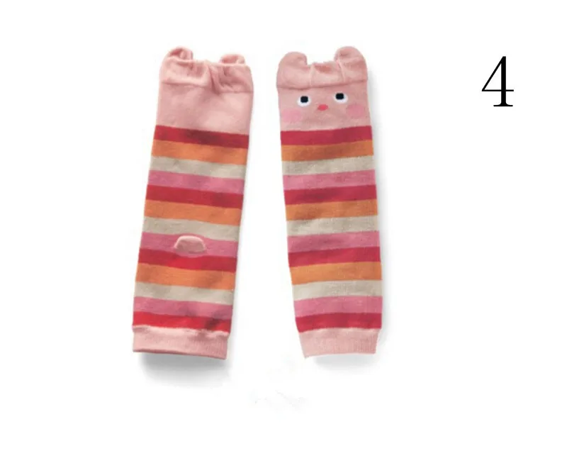 1 пара, теплые хлопковые наколенники с подогревом для маленьких детей носки в полоску с 3D медведем для маленьких мальчиков и девочек 0-5 лет