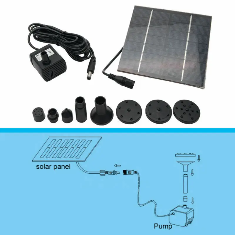 200L/ч с питанием от солнечной панели воды Особенности насос садовый бассейн, Пруд аквариум фонтан
