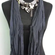 Розовый цвет шарф с ожерельем шарф Yiwu завод 20 шт./лот