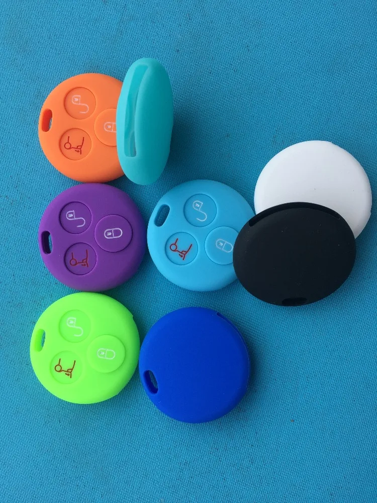 1Pcs Silicone Car Key Cover Case For Smart City Fortwo Roadster 3 Buttons Remote Accessories Parts