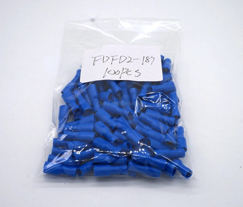 

FDFD2-187 FDFD2.5-187 Female Insulated Electrical Crimp Terminal for 1.5-2.5mm2 Connectors 100PCS Cable Wire Connector FDFD