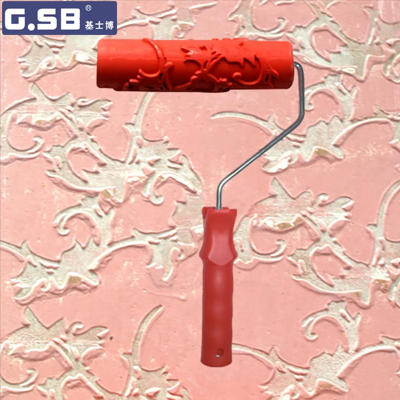 

Free shipping 7" inch Roller Wallpaper Roller Paint Tool Sets Wall Art Decor Paint Rollers 3d rubber Liquid Wallpaper NO.121