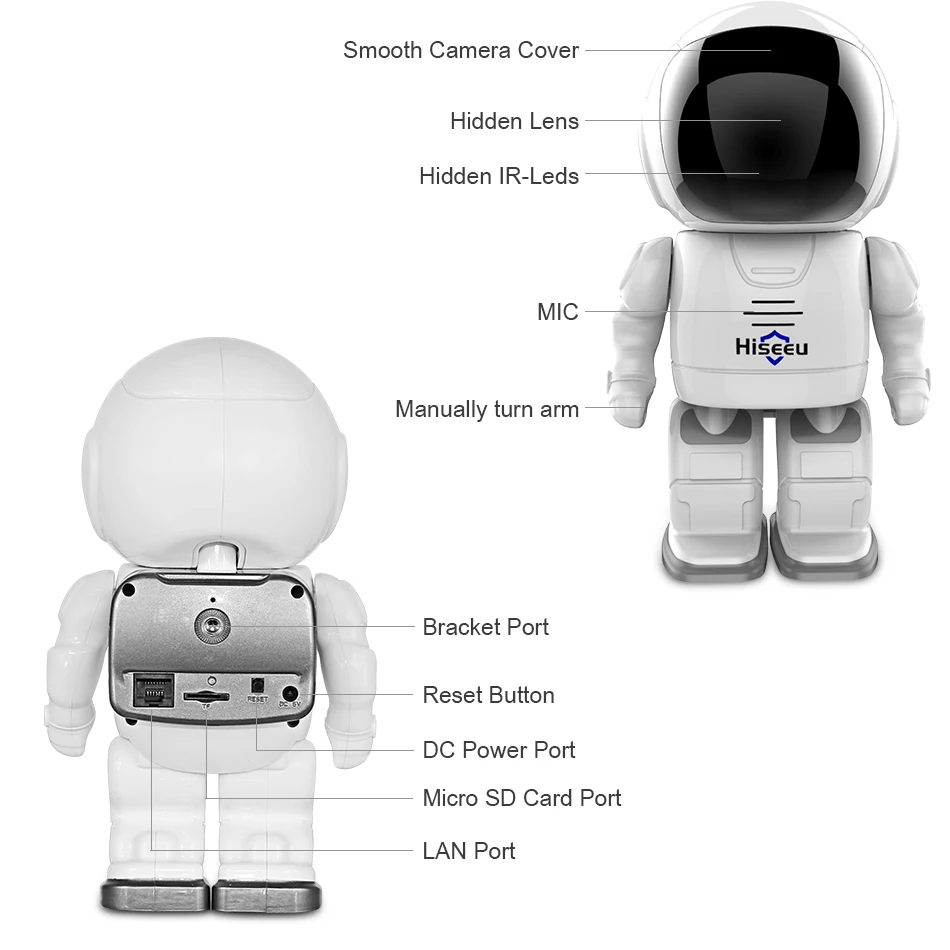 Robot camera Wifi 960P 1.3MP HD Wireless IP Camera Wi-fi Night Vision Camera IP Network Camera CCTV support two-way audio Hiseeu